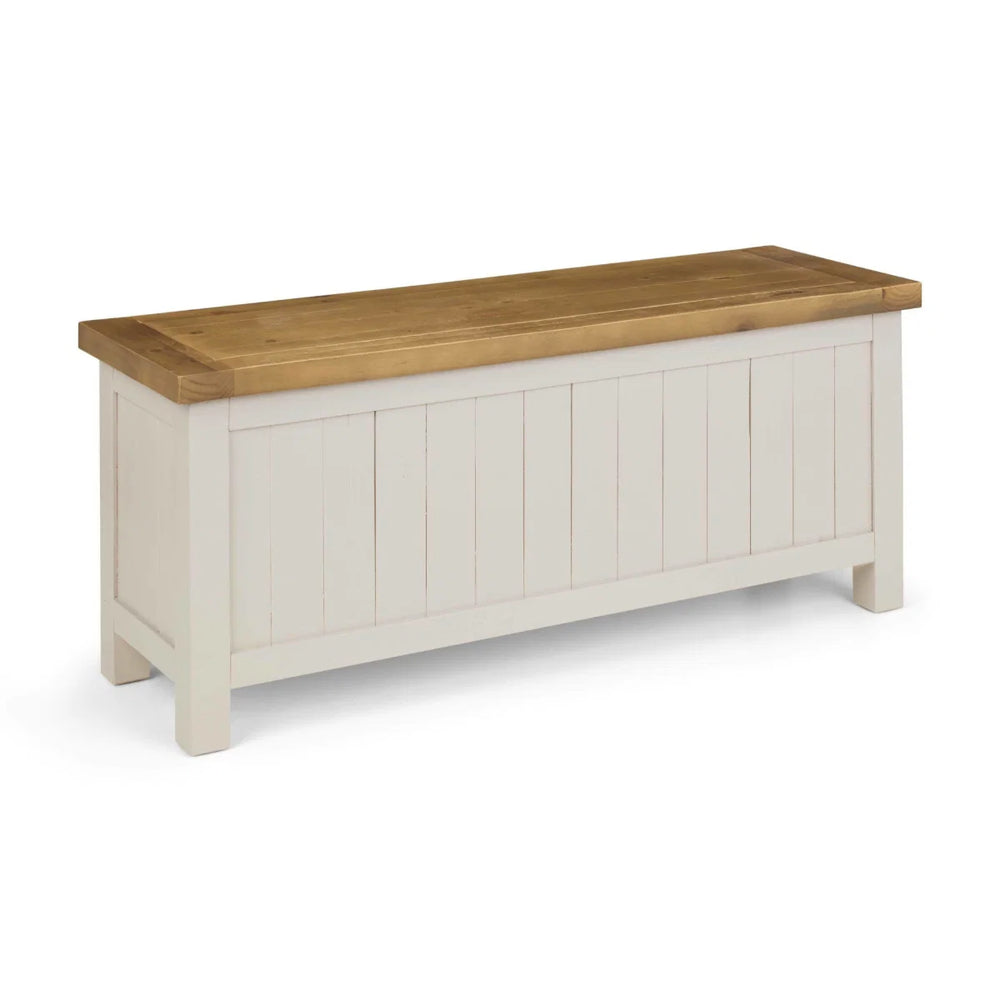 Julian Bowen Aspen Storage Bench Grey Wash Reclaimed Pine Hallway Seat
