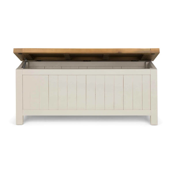 Julian Bowen Aspen Storage Bench Grey Wash Reclaimed Pine Hallway Seat