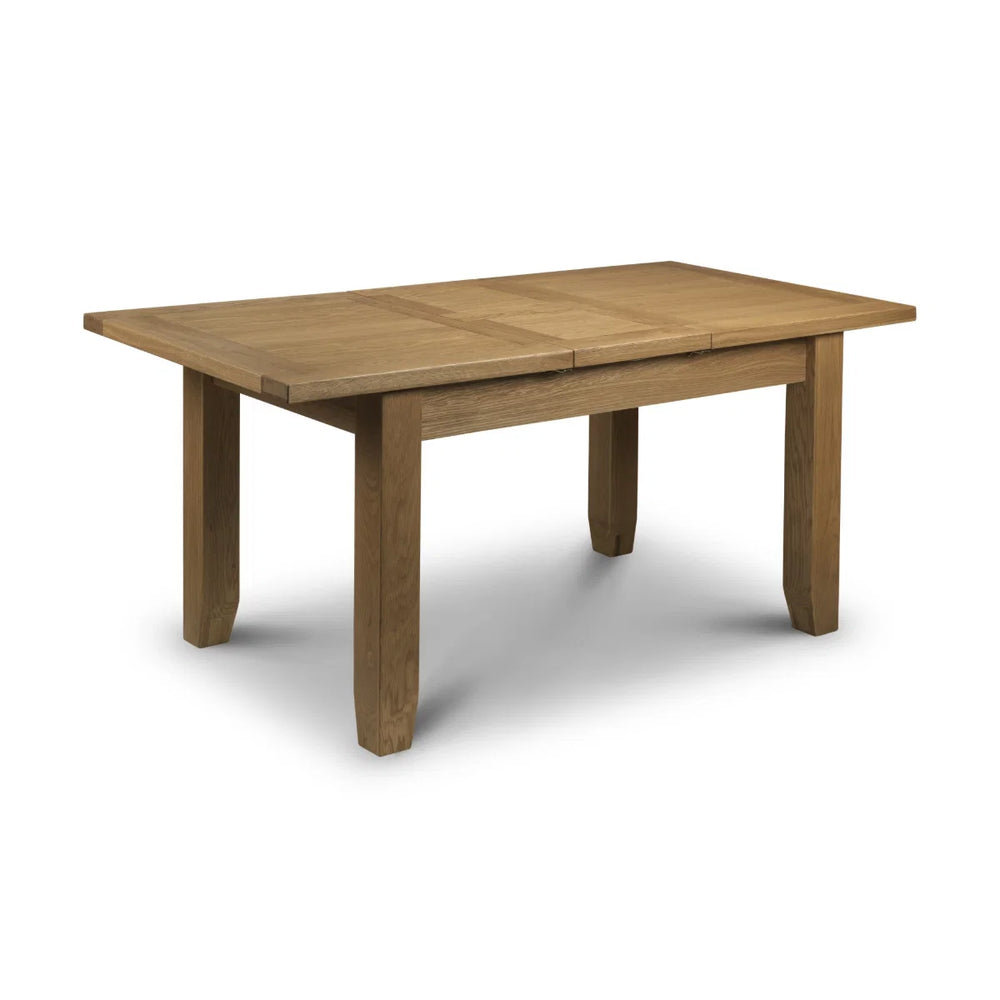 Julian Bowen Astoria Extending Dining Table – Solid White Oak & Oak Veneer, Waxed Oak Finish, 40cm Butterfly Extension, Traditional Wooden Dining Table