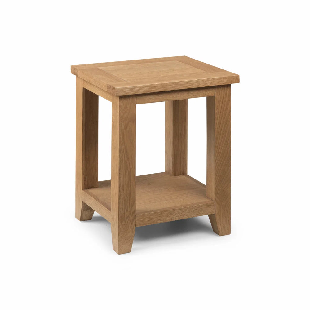 Julian Bowen Astoria Oak Lamp Table with Waxed Finish, Solid Wood Side Table