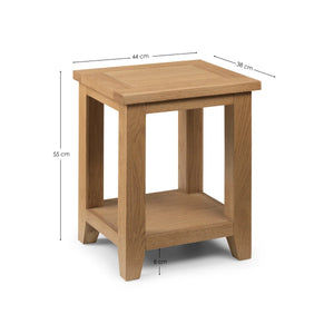 Julian Bowen Astoria Oak Lamp Table with Waxed Finish, Solid Wood Side Table