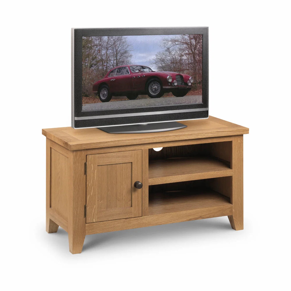 Julian Bowen Astoria Oak TV Unit with Storage Cupboard & Media Shelves