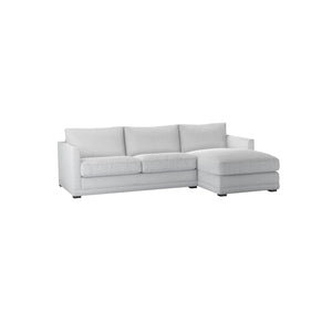Bluebell Classic Chaise Sofa with wooden legs and plush cushions in traditional living room setting