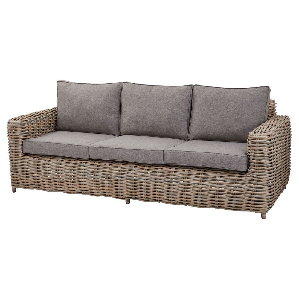 Amalfi Collection Outdoor Five Seater Set HDPE Wicker & Aluminum Frame with Acacia Coffee Table and Quick-Dry Olefin Cushions - My Store