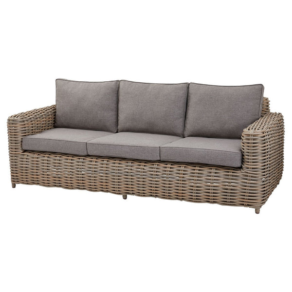 Amalfi Collection Outdoor Five Seater Set HDPE Wicker & Aluminum Frame with Acacia Coffee Table and Quick-Dry Olefin Cushions - My Store