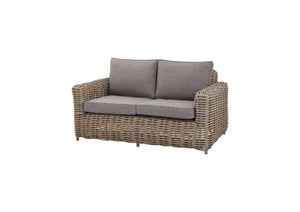 Amalfi Collection Outdoor Four Seater Set – HDPE Wicker & Acacia Wood, Powder-Coated Aluminium Frame, Shower-Resistant Cushions