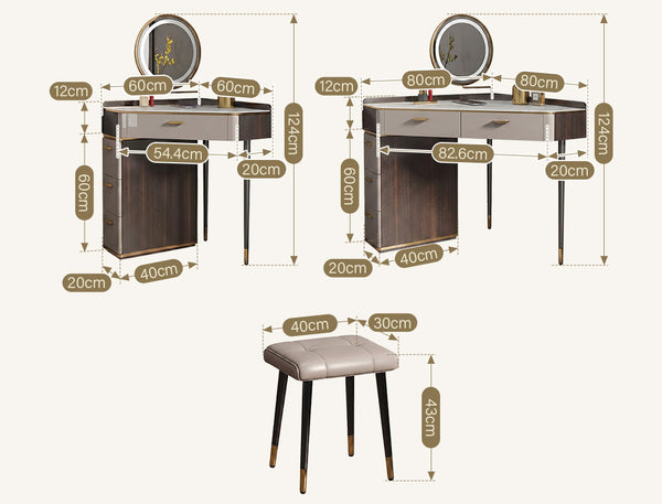 Amigo Small Corner Dressing Table with LED Mirror