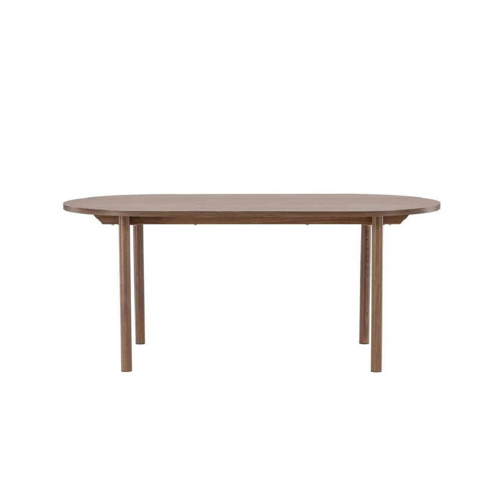 Andy Oval Dining Table | Natural MDF with Cylindrical Legs, 180x75cm
