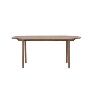 Andy Oval Dining Table | Natural MDF with Cylindrical Legs, 180x75cm