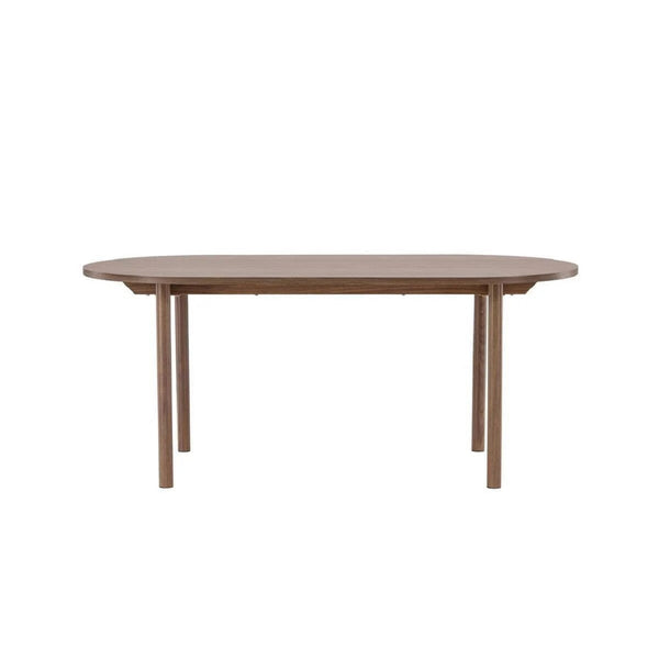 Andy Oval Dining Table | Natural MDF with Cylindrical Legs, 180x75cm