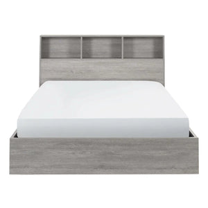 Bali Ottoman Bed with Gas Lift Storage & Bookcase Headboard – Natural Oak Wooden Bed Frame with Click Furniture Technology