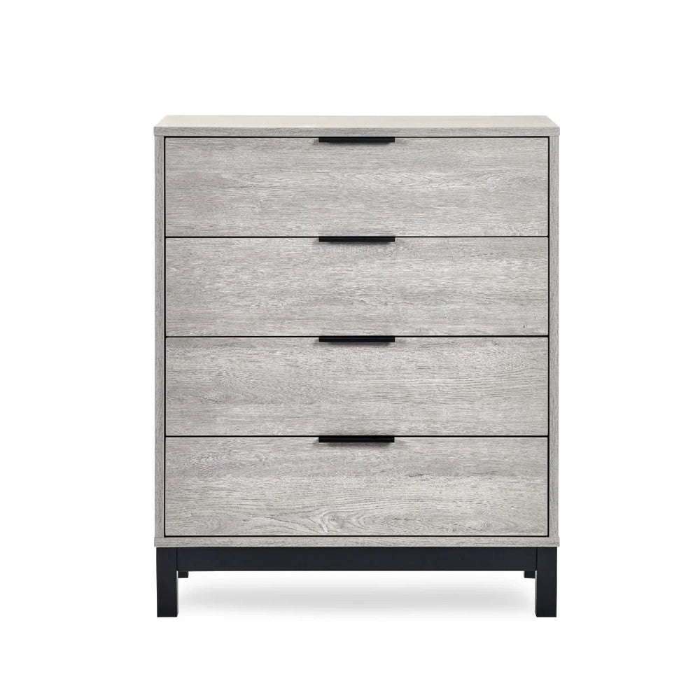 Julian Bowen Bali 4 Drawer Chest Grey Oak Industrial Storage Cabinet