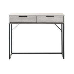 Julian Bowen Bali 2 Drawer Dressing Table Desk with Grey Oak Finish & Black Metal Legs