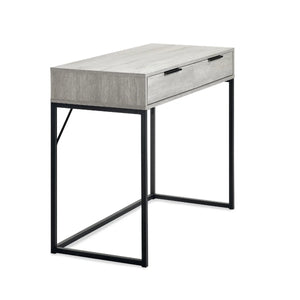 Julian Bowen Bali 2 Drawer Dressing Table Desk with Grey Oak Finish & Black Metal Legs