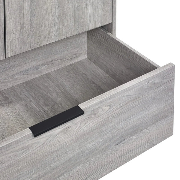 Bali 2 Door Wardrobe with 1 Drawer and Shelf – Grey Oak Finish Bedroom Storage Unit with Industrial Style