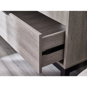 Bali 2 Door Wardrobe with 1 Drawer and Shelf – Grey Oak Finish Bedroom Storage Unit with Industrial Style