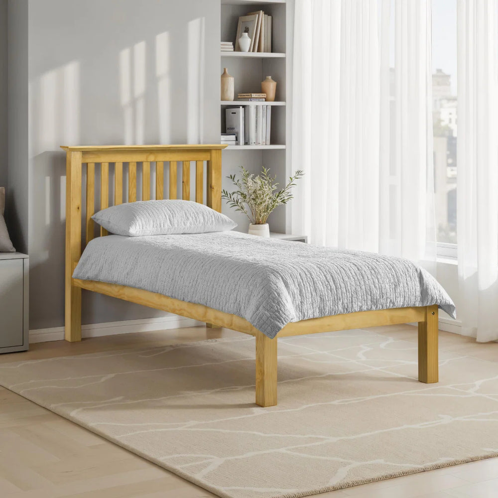 Julian Bowen Barcelona 90cm Small Double Antique Pine Low Foot End Wooden Bed Frame