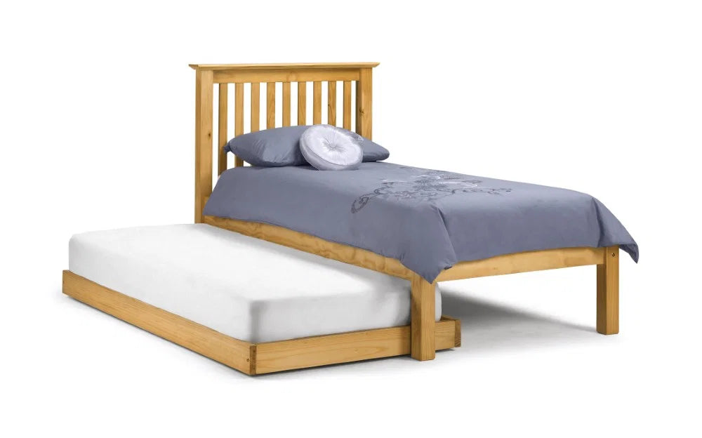 Julian Bowen Barcelona Stone White Wooden Hideaway Bed with Pull-Out Guest Bed – Solid Pine & MDF Shaker Style Frame
