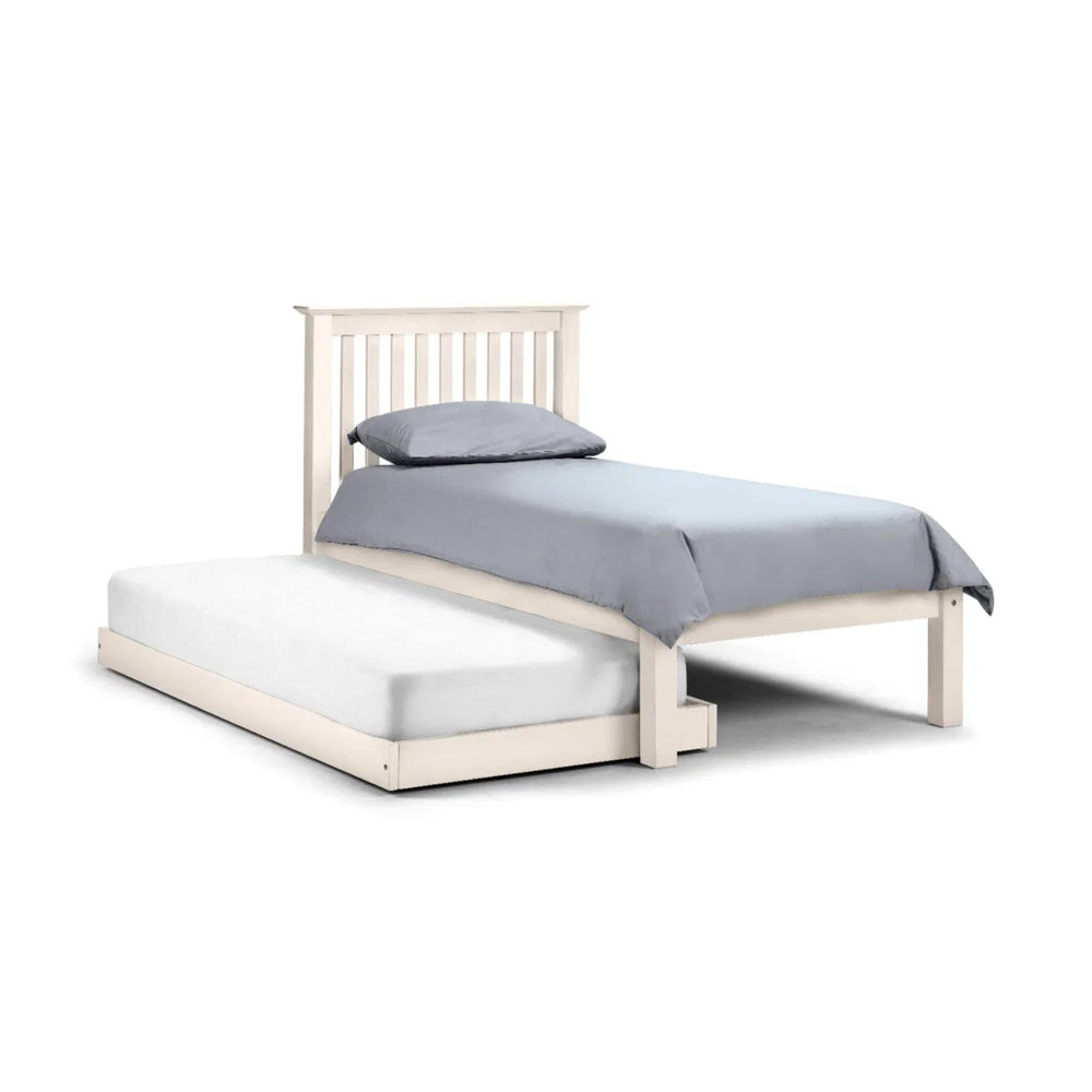 Julian Bowen Barcelona Stone White Wooden Hideaway Bed with Pull-Out Guest Bed – Solid Pine & MDF Shaker Style Frame