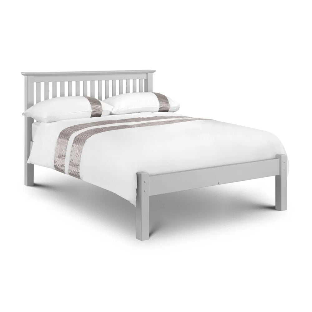Julian Bowen Barcelona Dove Grey Shaker Wooden Bed Frame with Solid Pine Slatted Base