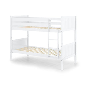 Julian Bowen Bella Wooden Bunk Bed with Panelled Headboards, Safety Rails & Ladder – White, Anthracite or Dove Grey