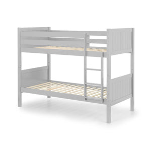 Julian Bowen Bella Wooden Bunk Bed – Solid Pine & MDF Frame, Space-Saving Design with Safety Rails & Ladder, White, Anthracite or Dove Grey