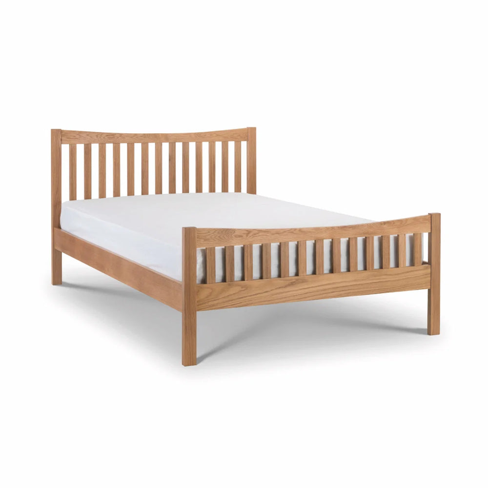 Julian Bowen Bergamo Solid White Oak Bed Frame with Sprung Slatted Base – Double & King Size