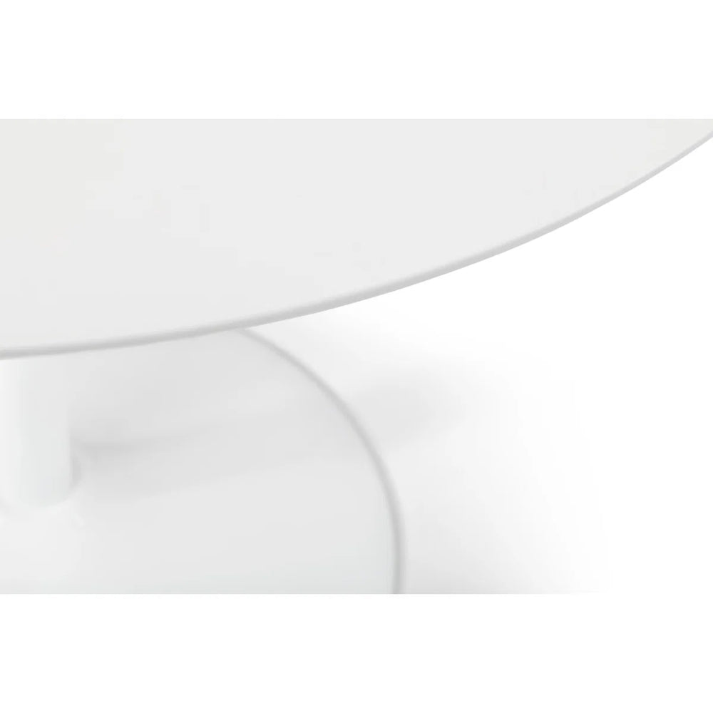 Julian Bowen Round White Pedestal Dining Table for 2-4 People – Modern Space-Saving Kitchen & Dining Table, 100cm