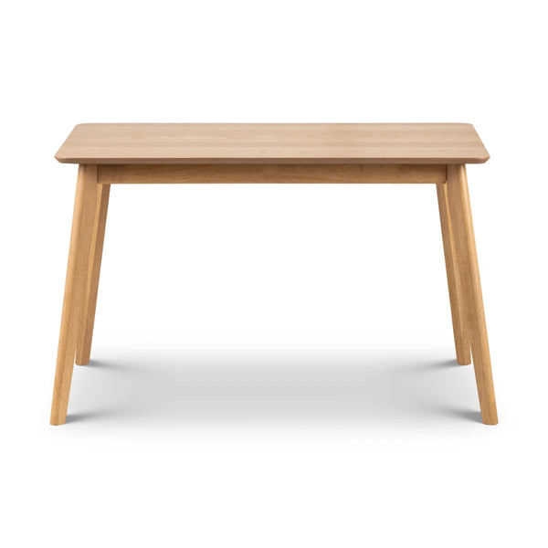 Julian Bowen Boden Oak Veneer Rectangular Dining Table with Tapered Legs, Natural Oak Finish, Seats Up to 4