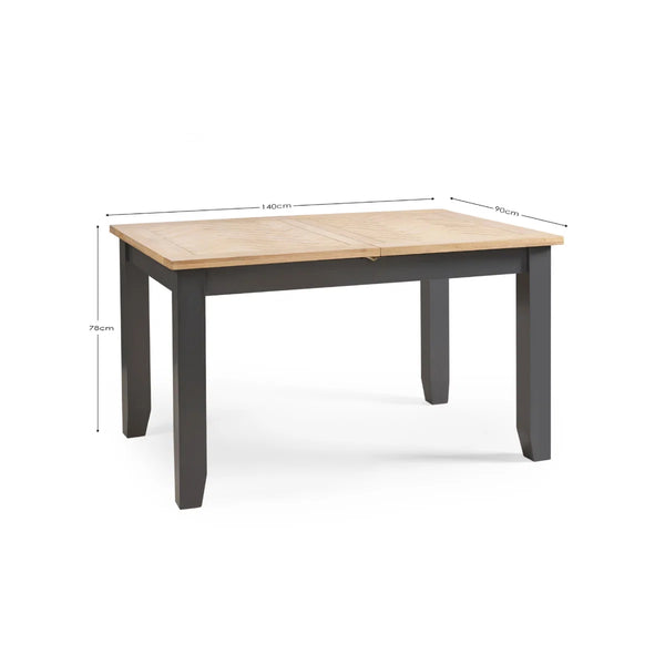 Julian Bowen Bordeaux Grey Extending Dining Table with Parquet Top & Butterfly Extension