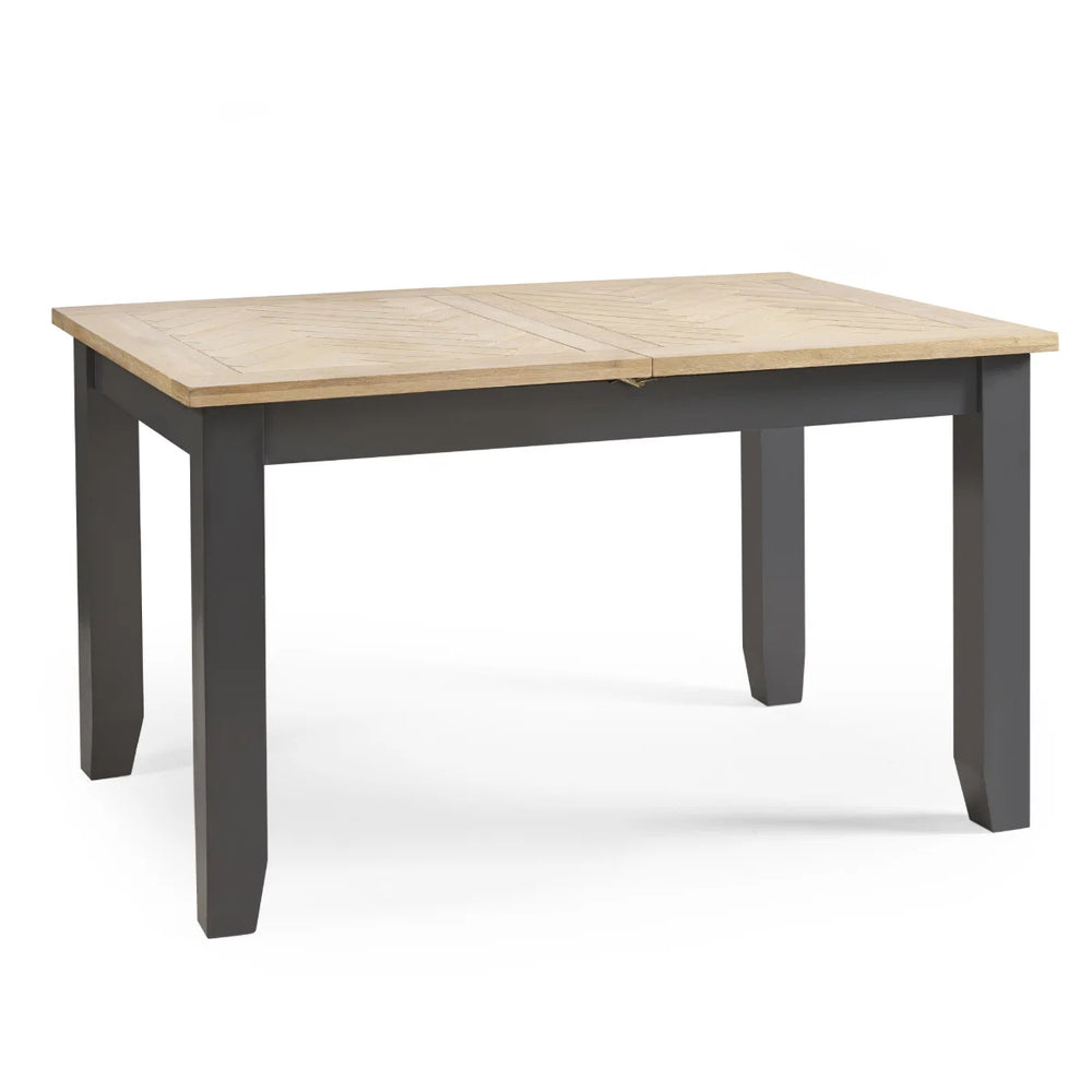 Julian Bowen Bordeaux Grey Extending Dining Table with Parquet Top & Butterfly Extension