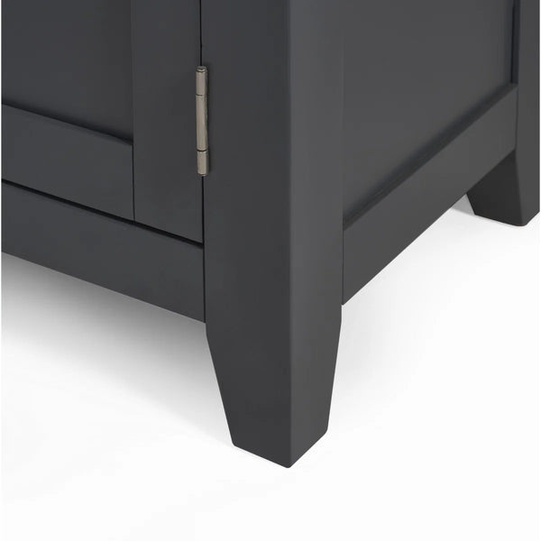 Julian Bowen Bordeaux Dark Grey Parquet Sideboard – Rustic Wooden Storage Cabinet with Spacious Shelves & Cupboards