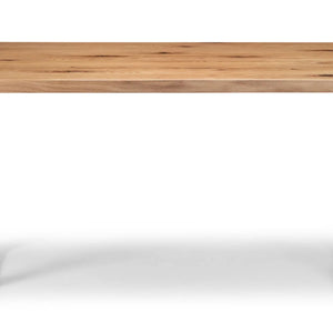 Julian Bowen Brooklyn Solid Oak Dining Table with Industrial Metal Trapeze Legs for 6 Seater Dining Room