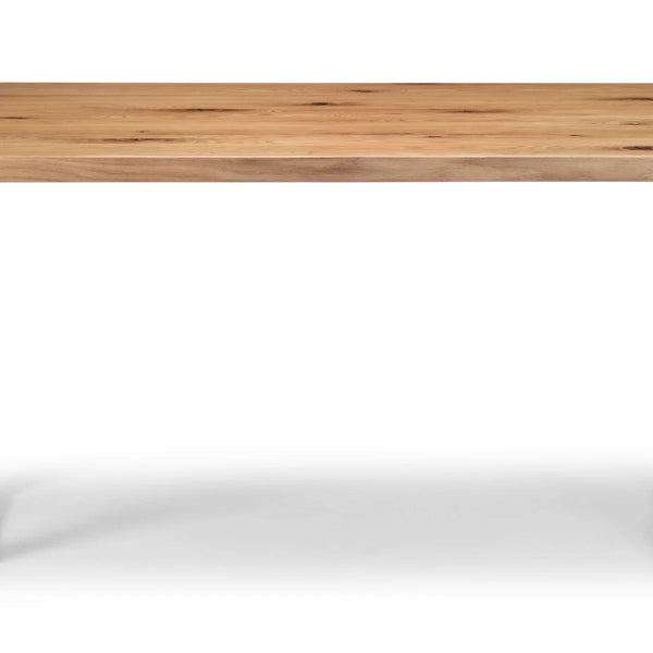 Julian Bowen Brooklyn Solid Oak Dining Table with Industrial Metal Trapeze Legs for 6 Seater Dining Room