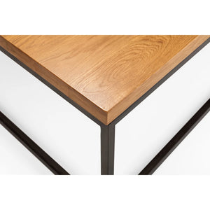 Julian Bowen Brooklyn Solid Oak Industrial Bar Table with Rustic Wood Finish & Metal Frame