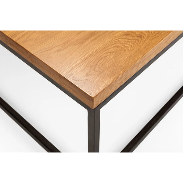 Julian Bowen Brooklyn Solid Oak Industrial Bar Table with Rustic Wood Finish & Metal Frame