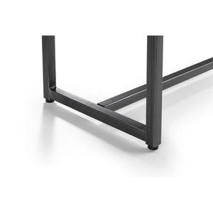 Julian Bowen Brooklyn 2 Seater Upholstered Dining Bench – Charcoal Grey Suede Effect Seat with Industrial Gunmetal Metal Frame for Dining Room, Kitchen & Hallway