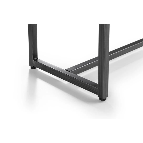 Julian Bowen Brooklyn 2 Seater Upholstered Dining Bench – Charcoal Grey Suede Effect Seat with Industrial Gunmetal Metal Frame for Dining Room, Kitchen & Hallway