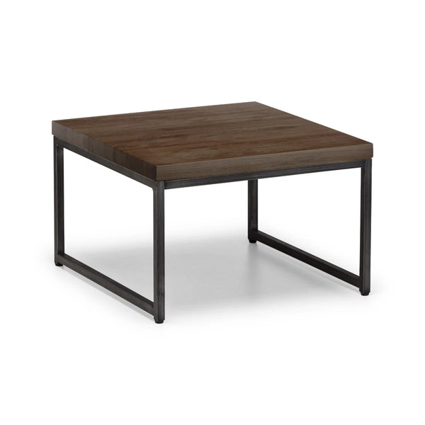 Julian Bowen Brooklyn Solid Oak Nesting Coffee Tables with Industrial Metal Legs – Rustic Dark Oak Space-Saving Living Room Table Set