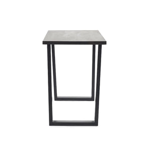 Julian Bowen Brooklyn Solid Oak Industrial Bar Table with Dark Oak Finish & Metal Trapeze Legs