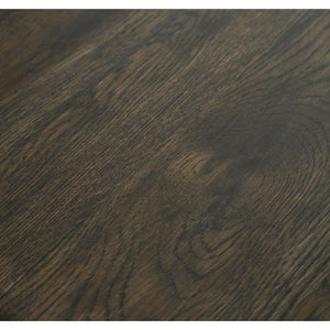 Julian Bowen Brooklyn Solid Oak Industrial Bar Table with Dark Oak Finish & Metal Trapeze Legs