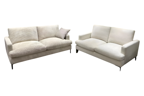 Belfast Beige 3+2 Sofa Set – Modern Living Room Furniture with Plush Cushions, Solid Wood Frame, and Adaptable Modular Design for Comfort and Style