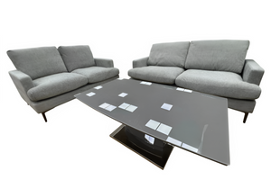 Belfast Grey 3+2 Seater Sofa Set | Modern Fabric Sofas with Deep Cushions & Sturdy Wooden Frame | Contemporary Living Room Furniture