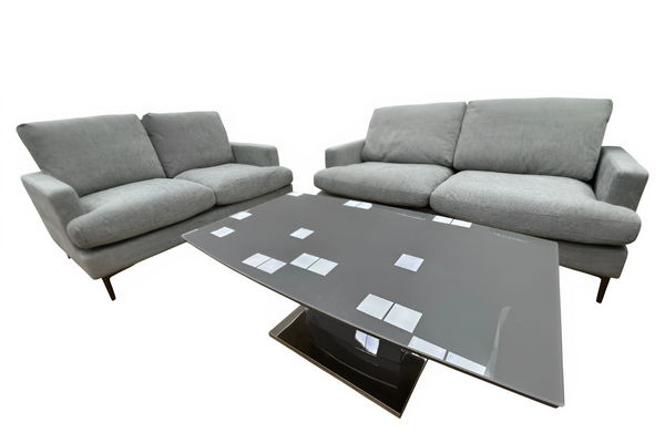 Belfast Grey 3+2 Seater Sofa Set | Modern Fabric Sofas with Deep Cushions & Sturdy Wooden Frame | Contemporary Living Room Furniture