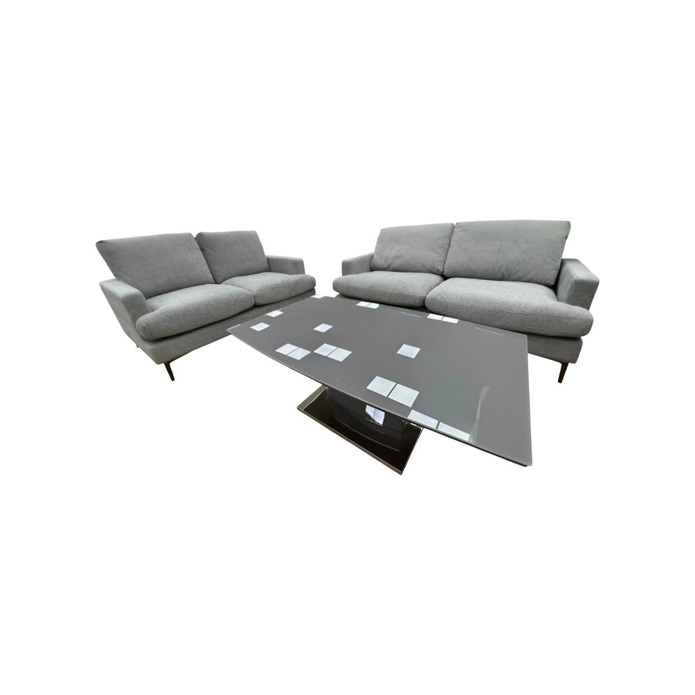 Belfast Grey 3+2 Seater Sofa Set | Modern Fabric Sofas with Deep Cushions & Sturdy Wooden Frame | Contemporary Living Room Furniture