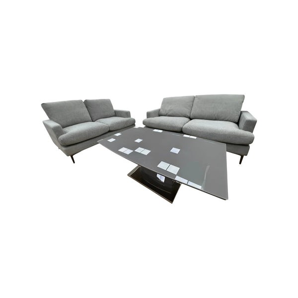 Belfast Grey 3+2 Seater Sofa Set | Modern Fabric Sofas with Deep Cushions & Sturdy Wooden Frame | Contemporary Living Room Furniture