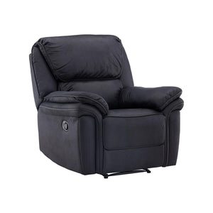 Saranda Black Recliner Armchair | Microfiber Upholstery, Adjustable Back & Footrest