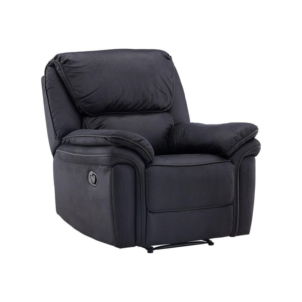 Saranda Black Recliner Armchair | Microfiber Upholstery, Adjustable Back & Footrest