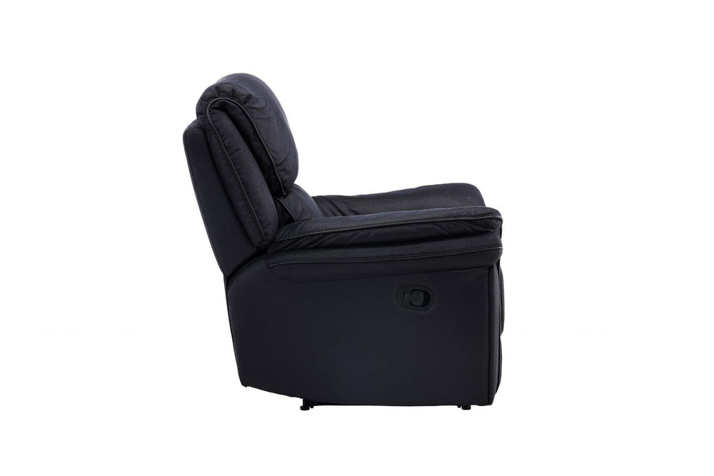 Saranda Black Recliner Armchair | Microfiber Upholstery, Adjustable Back & Footrest