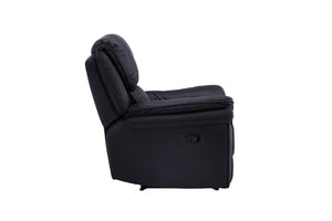 Saranda Black Recliner Armchair | Microfiber Upholstery, Adjustable Back & Footrest